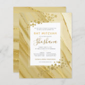 Bat Mitzvah Budget Gold Glitter Monogram (Voorkant / Achterkant)
