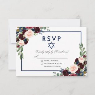 Bat Mitzvah Burgundy Blaal Silver RSVP