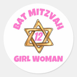 Bat Mitzvah Classic Round Sticker