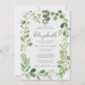 Bat Mitzvah Classic Script Waterverf Foliage Kaart (Voorkant)