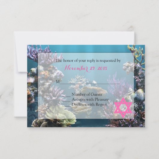 Bat mitzvah d'aquarium RSVP (Dos)