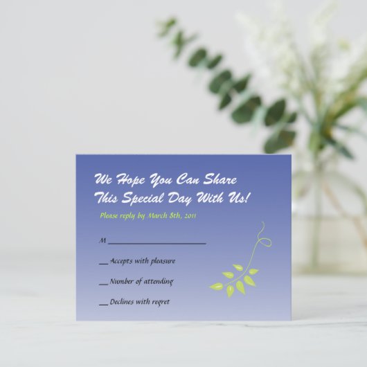 Bat mitzvah de Dove of Peace Invitation RÉPONSE (Debout devant)