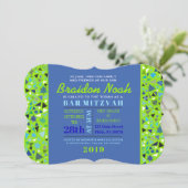 BAT MITZVAH de la barre STAR WALL Invitation Lime  (Debout devant)