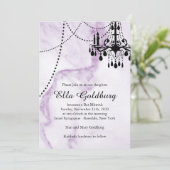 Bat mitzvah de lustre Invitation sur marbre violet (Debout devant)