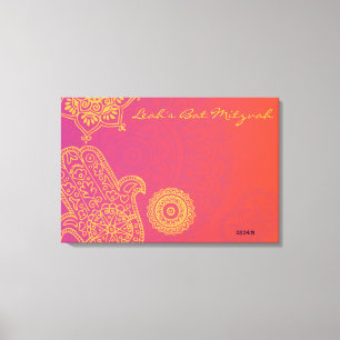 Bat mitzvah de toile de Hemsa Signe-Dans la carte