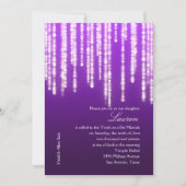 Bat Mitzvah Deep Paarse Sparkly Lichten Kaart (Voorkant)