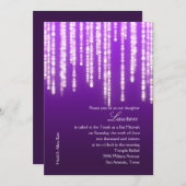 Bat Mitzvah Deep Paarse Sparkly Lichten Kaart (Voorkant / Achterkant)