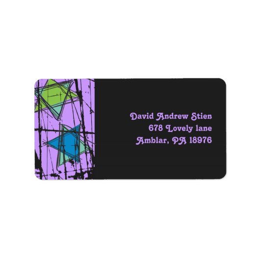 Bat mitzvah d'invitation Stars  étiquette (Devant)