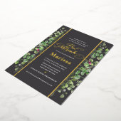 Bat Mitzvah Elegant Floral Script REAL GOLD Folie Uitnodiging (Gedraaid)