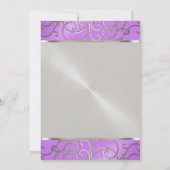 Bat Mitzvah Elegant Orchid Paars Silver Filigree Kaart (Achterkant)