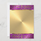 Bat Mitzvah Elegant Raspberry Pink Gold Filigree Kaart (Achterkant)