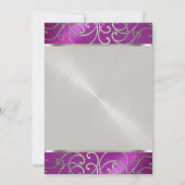 Bat Mitzvah Elegant Raspberry Pink Silver Filigree Kaart (Achterkant)