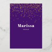 Bat Mitzvah Elegant Script REAL GOLD Folie Uitnodiging (Achterkant)