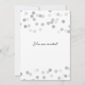 Bat Mitzvah Faux Silver Foil Glitter Lights Kaart (Achterkant)