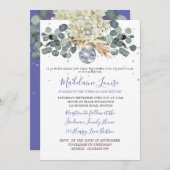 Bat mitzvah Floral Disco Ball Purple Invitation (Devant / Derrière)