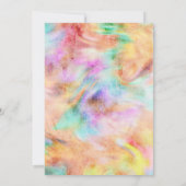 Bat Mitzvah Gele Tie Dye Ontwerp Uitnodiging (Achterkant)