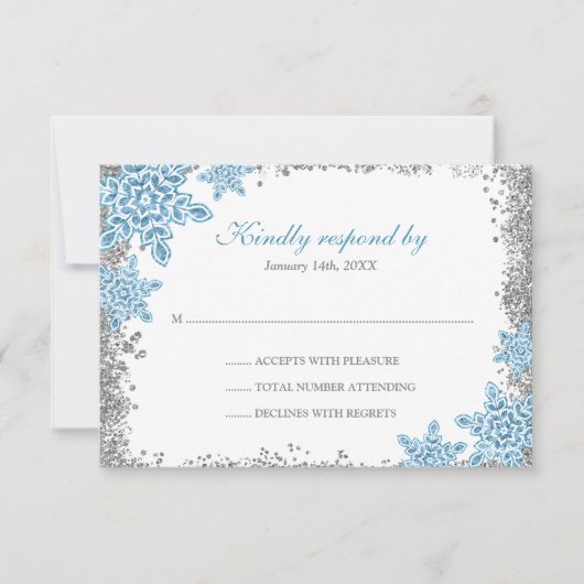 Bat mitzvah Glam Winter Wonderland Blue RSVP (Devant)