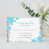 Bat mitzvah Glam Winter Wonderland Turquoise RSVP (Debout devant)
