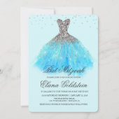 Bat Mitzvah Glitter Dress Diamond Uitnodiging (Voorkant)