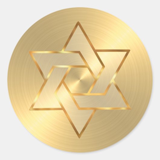 Bat Mitzvah Gold Star van David Ronde Sticker (Voorkant)