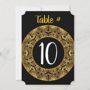 BAT MITZVAH GOLDEN Numéro de table Carte de siège