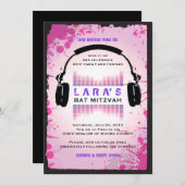 Bat mitzvah HEADPHONES Invitation (Devant / Derrière)