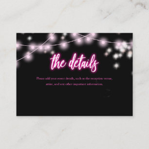 Bat Mitzvah Helder Roze Neon Thema Feest Details Informatiekaartje