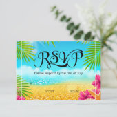 Bat mitzvah Hibiscus rose de plage Tropical RSVP (Debout devant)