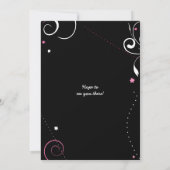 Bat mitzvah HOT PINK SWIRLS & STARS Invitation (Dos)