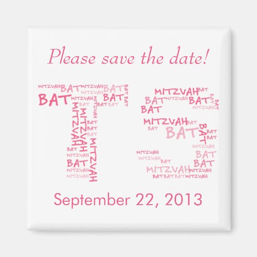 Bat Mitzvah in Monogram Magnet Magneet (Voorkant)