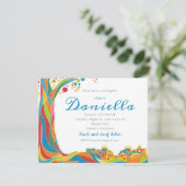 Bat mitzvah Invitation Colorful Jérusalem Arbre de (Debout devant)