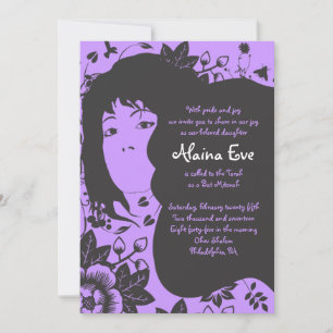Bat mitzvah Invitation  de la barre FLEURS Invitat