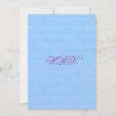Bat Mitzvah Invitation Hailey met Damask Blue Kaart (Achterkant)