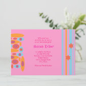 Bat mitzvah Invitation Hip Party Pink (Debout devant)
