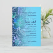Bat mitzvah Invitation Sweet Floral Bleu (Debout devant)