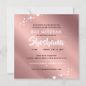 Bat mitzvah Juif Classique Rose Gold Invitation (Dos)