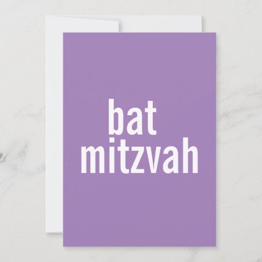 Bat Mitzvah kondigingen {Paars} Kaart (Voorkant)