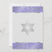 Bat Mitzvah Lavendel Paarse Zilveren Filigraan Kaart (Achterkant)