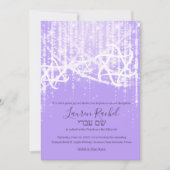 Bat Mitzvah Lavendel Wit Sparkly Lights Kaart (Voorkant)