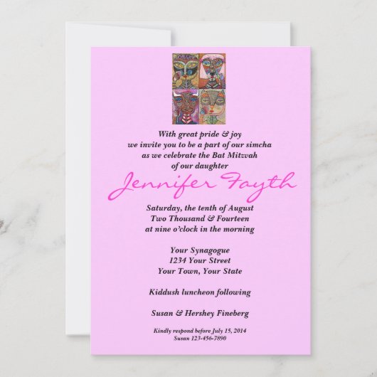 Bat Mitzvah - L'Chaim tot leven! Kaart (Voorkant)