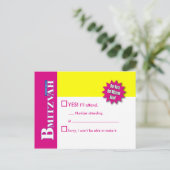 Bat mitzvah Magaine RSVP Carte de réponse rose jau (Debout devant)