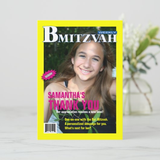 Bat mitzvah Magazine Merci Note (Debout devant)