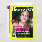 Bat mitzvah Magazine Merci Note (Devant / Derrière)