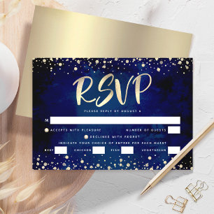 Bat Mitzvah Marine Watercolor Gouden Schrift Ingan RSVP Kaartje