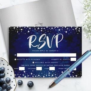 Bat Mitzvah Marine Watercolor Zilveren Schrift Ent RSVP Kaartje