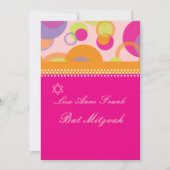 Bat Mitzvah+Mod Bubbles/oranje/warm roze Kaart (Voorkant)