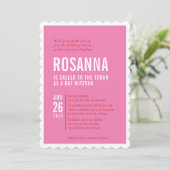 BAT MITZVAH modern minimalistisch design rood roze Kaart (Staand voorkant)