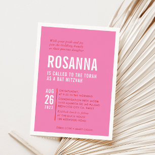 BAT MITZVAH modern minimalistisch design rood roze Kaart