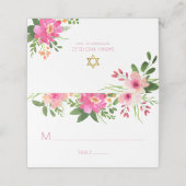 Bat Mitzvah Modern Pink Floral Waterverf Stijlvol (Buitenkant ongevouwen)