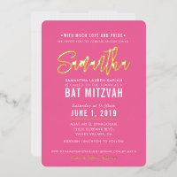 BAT MITZVAH modern schrift mooie roze goud